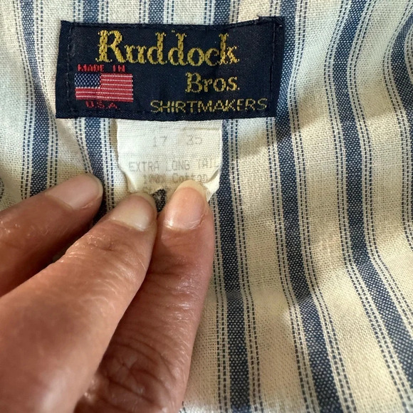 Ruddock VNTG Western Shirt Button Down-100% Cotton w/ Extra Long Tail-Made USA - Picture 6 of 8